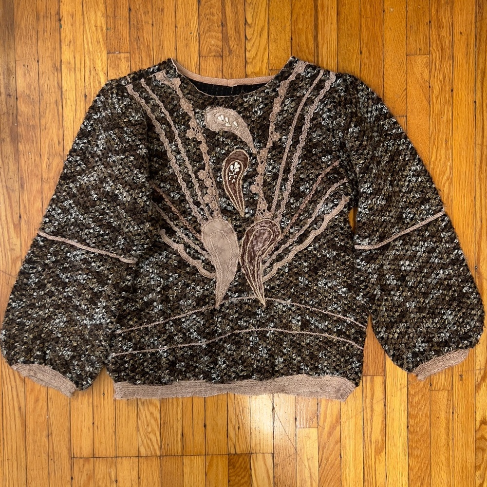 Vintage Embroidered Sweater • Purchased in UK